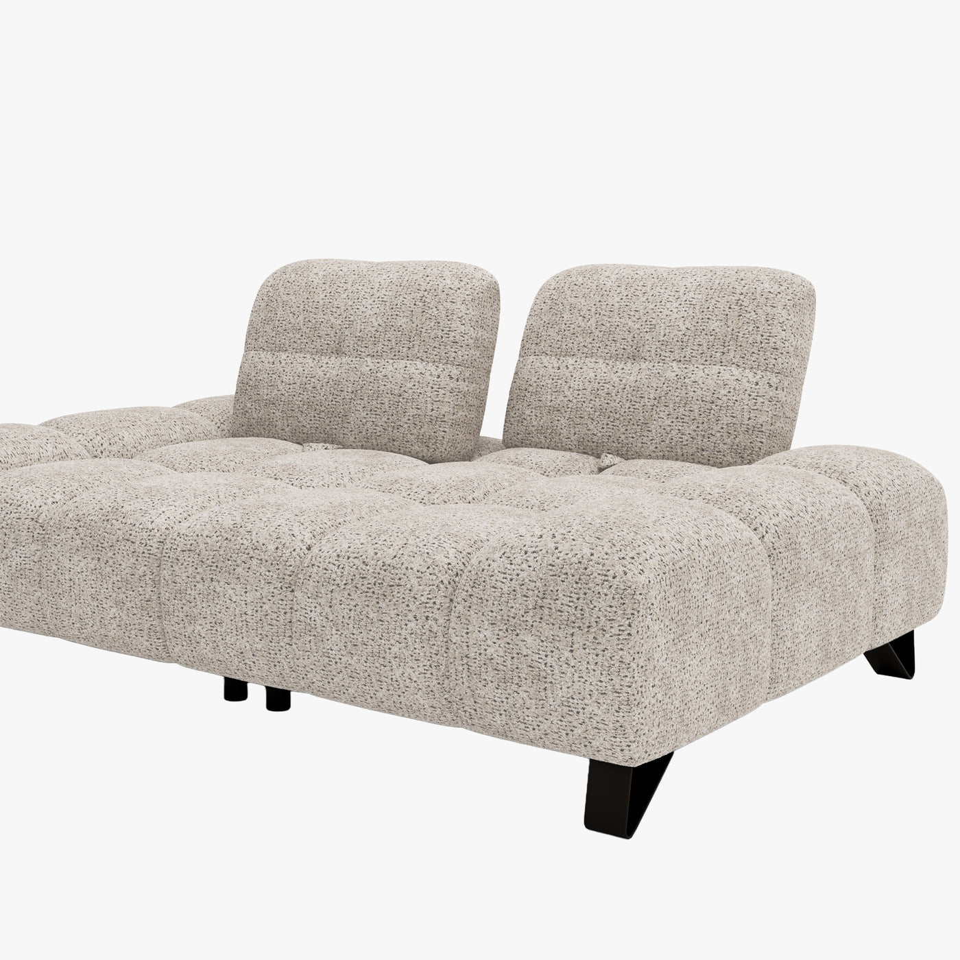 LOREA Canapé 2 places avec dossier amovible en tissu beige - Canapés fixes - Mobilier Deco