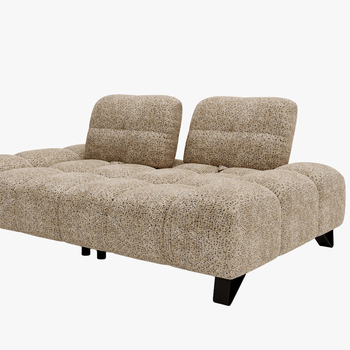 LOREA Canapé 2 places avec dossier amovible en tissu taupe foncé - Canapés fixes - Mobilier Deco