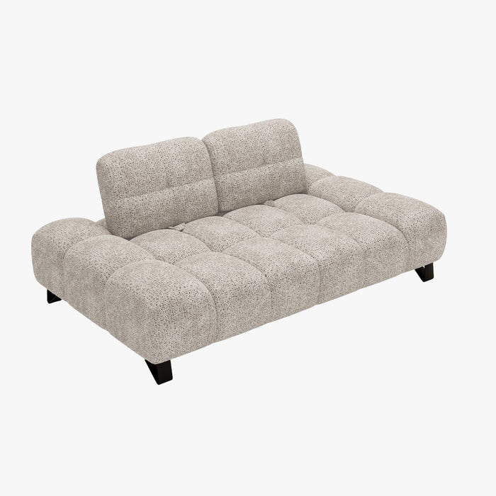 LOREA Canapé 2 places avec dossier amovible en tissu beige