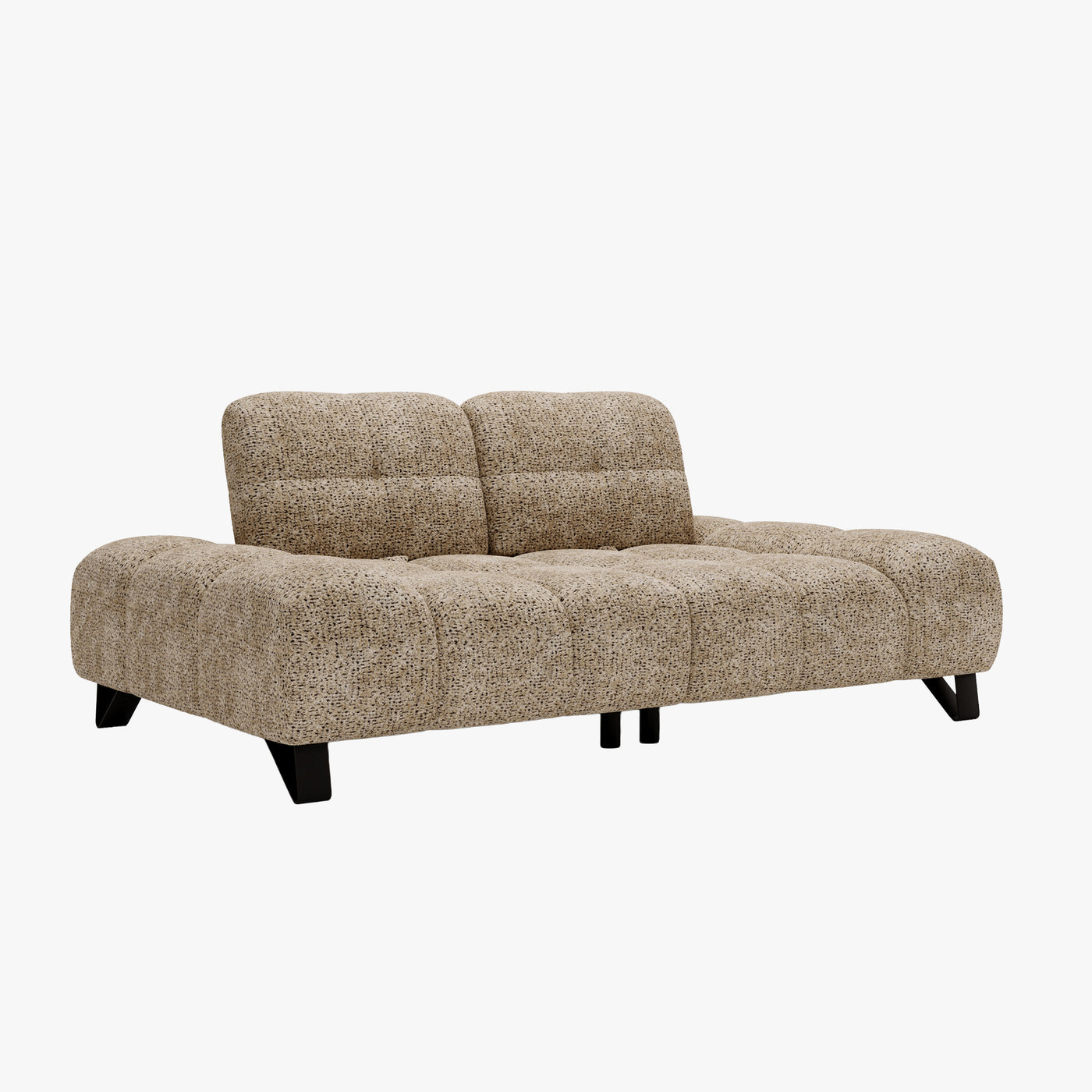 LOREA Canapé 2 places avec dossier amovible en tissu taupe foncé - Canapés fixes - Mobilier Deco