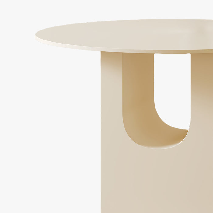 TAYZA Table à manger ronde en marbre d'ingénierie beige