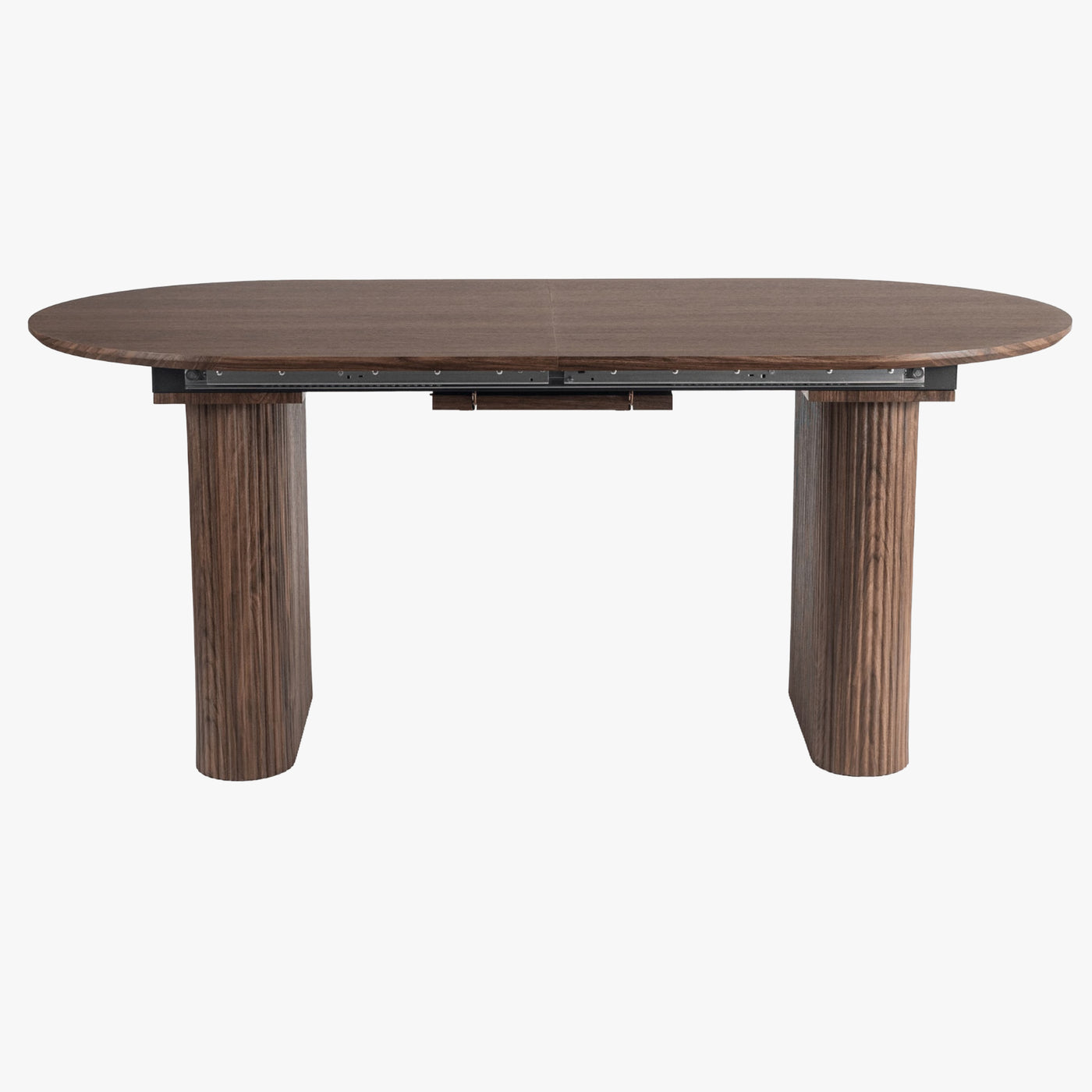BONY - Table à manger ovale extensible couleur bois foncé 180-220 cm