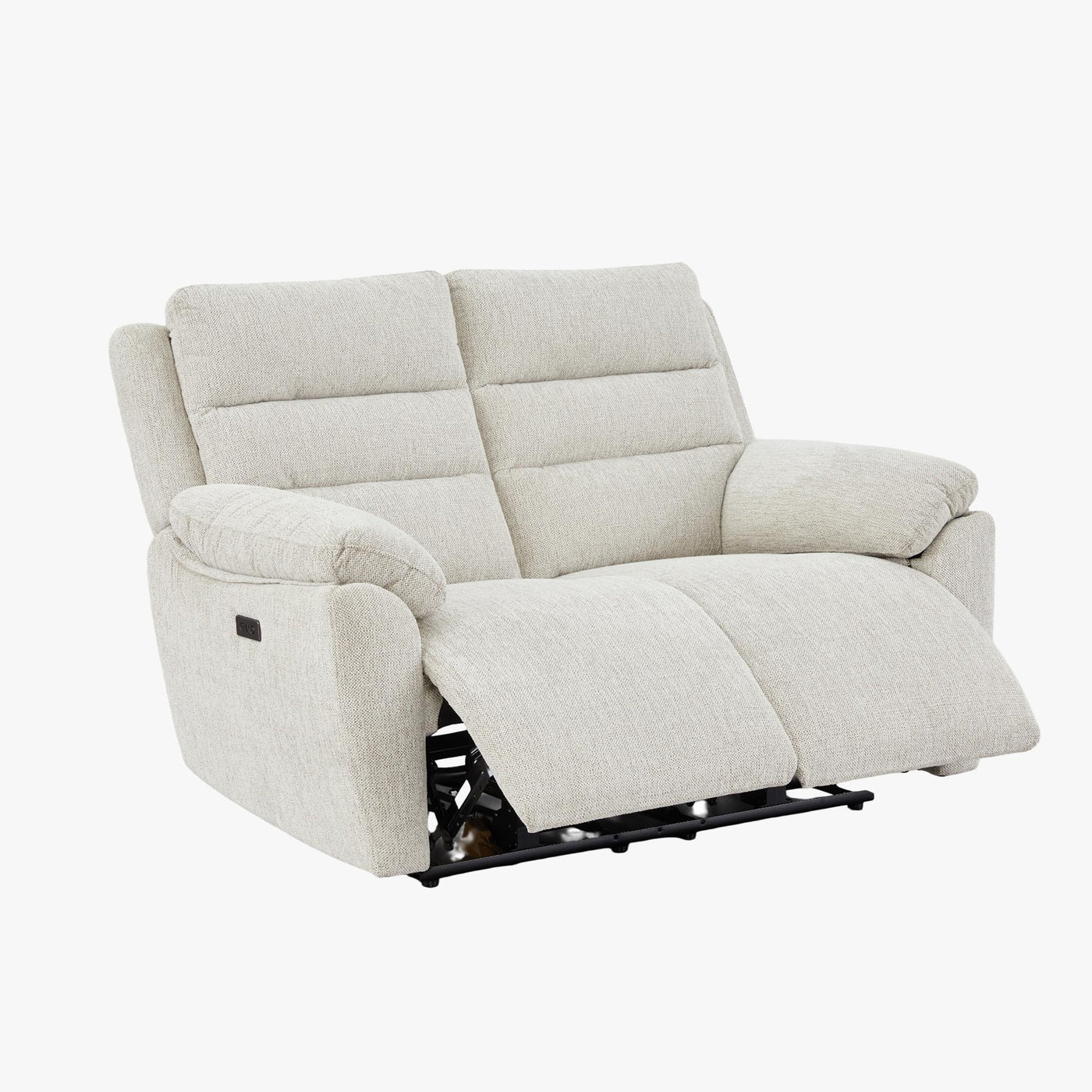 ULYA Canapé 2 places relax électrique en tissu beige