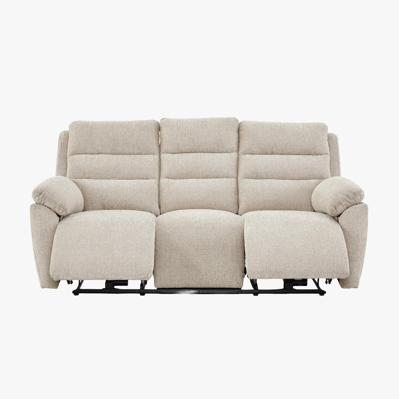 ULYA Canapé 3 places relax électrique en tissu taupe