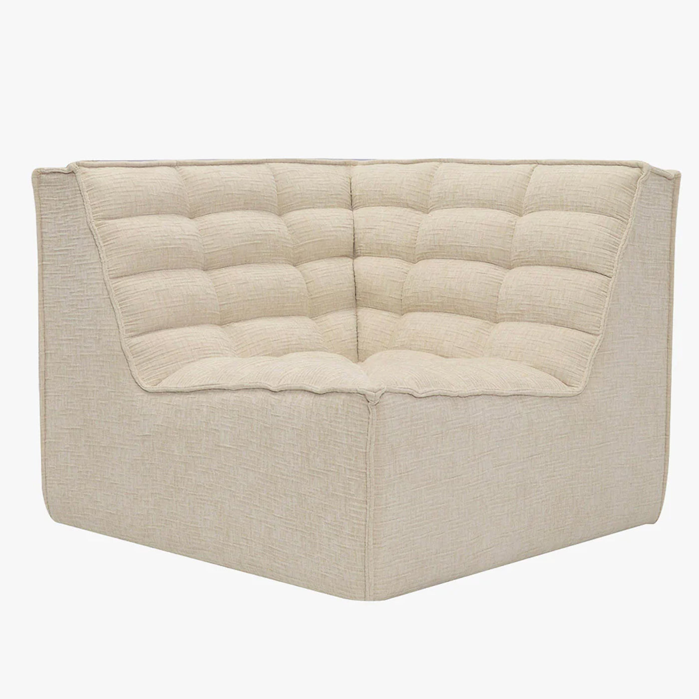 ZEYNA Fauteuil modulable angle réversible tissu beige