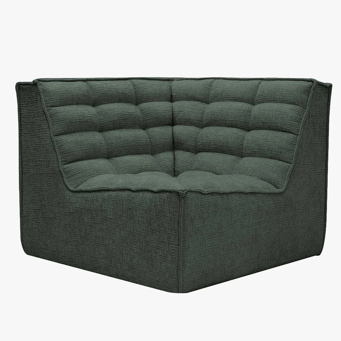 ZEYNA Fauteuil modulable angle réversible tissu vert