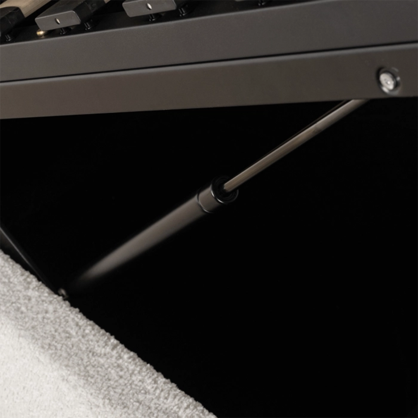 ADAM Lit double en tissu bouclette beige avec coffre 160x200 cm