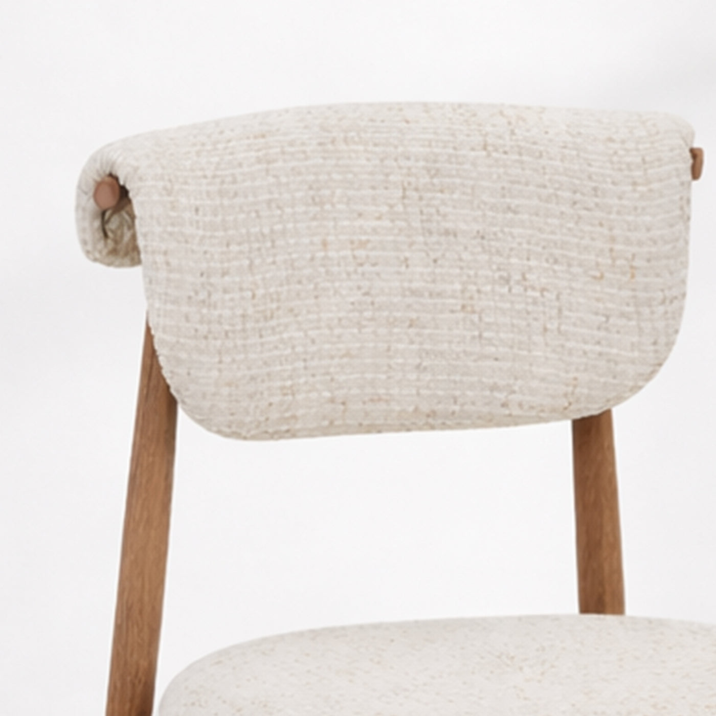 ADRIA Lot de 2 chaises en tissu beige pieds couleur bois