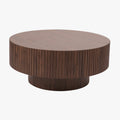 AIRA Table basse ronde couleur bois foncé D80 cm