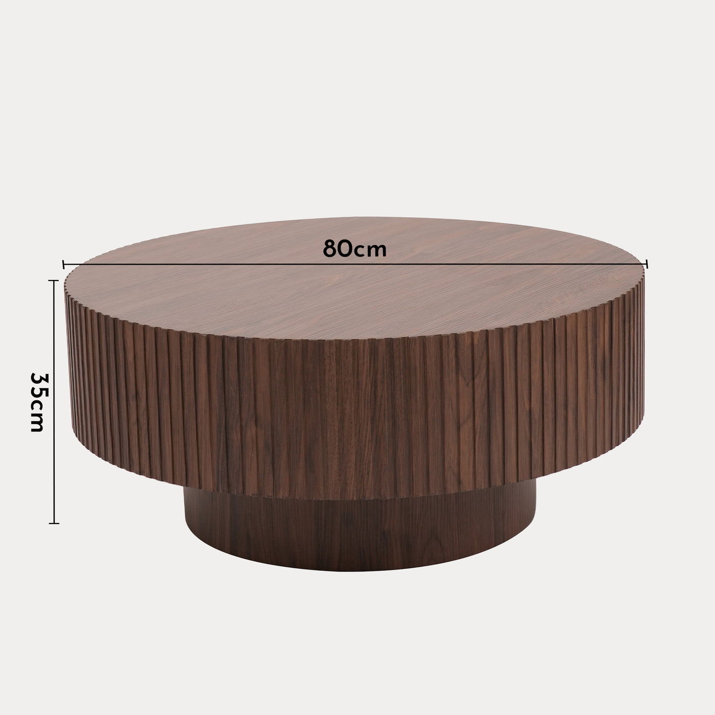 AIRA Table basse ronde couleur bois foncé D80 cm
