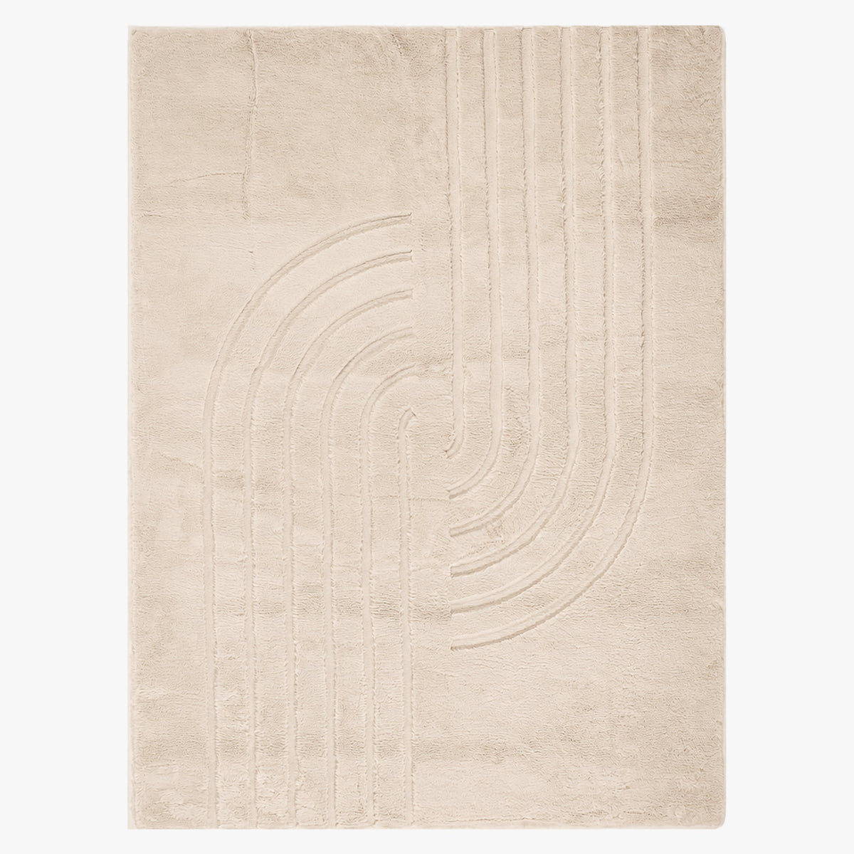 ALASKA Tapis en tissu doux à motif en relief beige - 160x230 cm - Tapis - Mobilier Deco