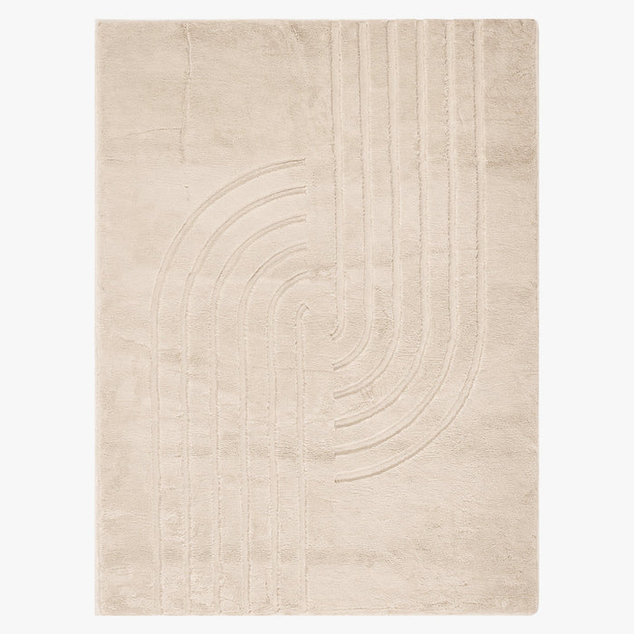 ALASKA Tapis en tissu doux à motif en relief beige - 160x230 cm