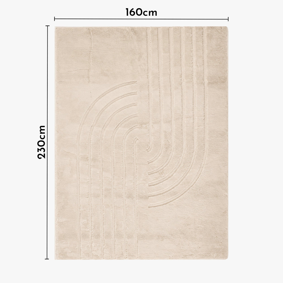 ALASKA Tapis en tissu doux à motif en relief beige - 160x230 cm - Tapis - Mobilier Deco