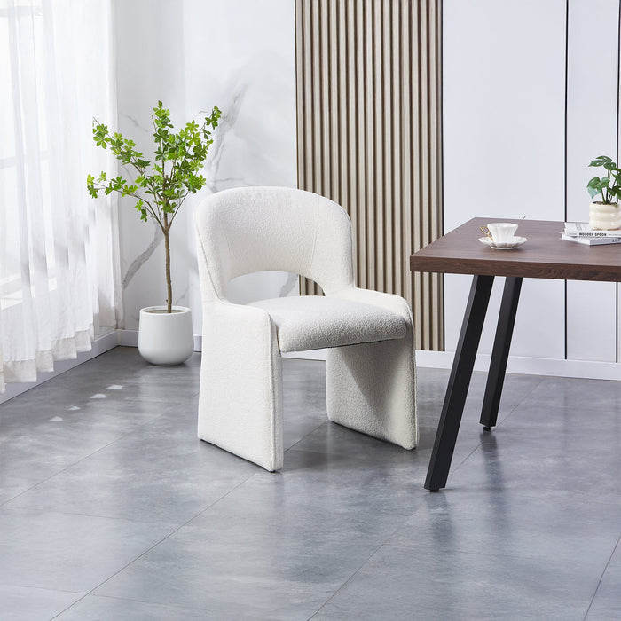 ALESIA Fauteuil tissu bouclette beige