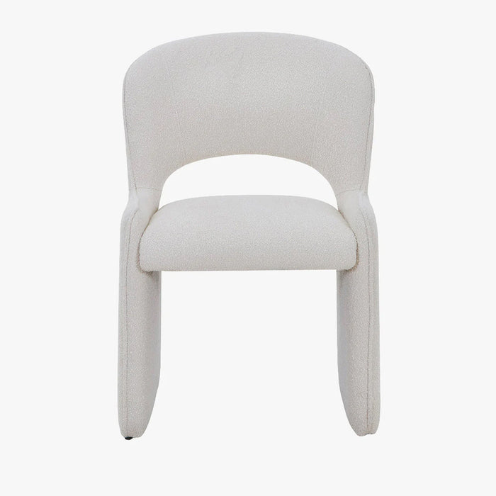 ALESIA Fauteuil tissu bouclette beige