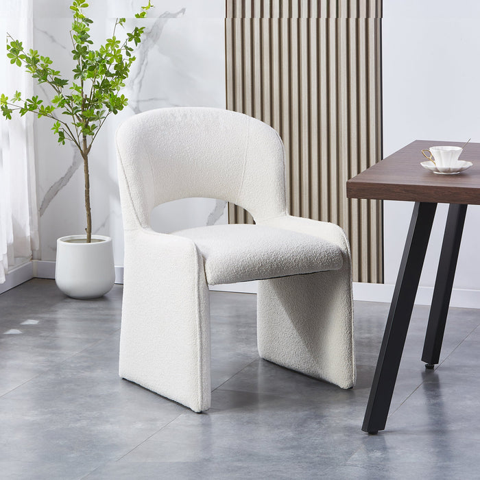 ALESIA Fauteuil tissu bouclette beige