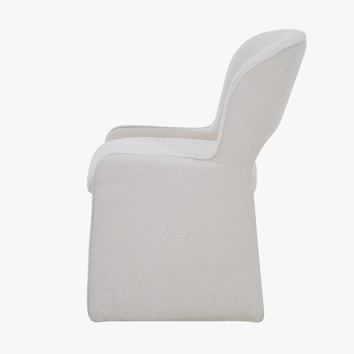 ALESIA Fauteuil tissu bouclette beige