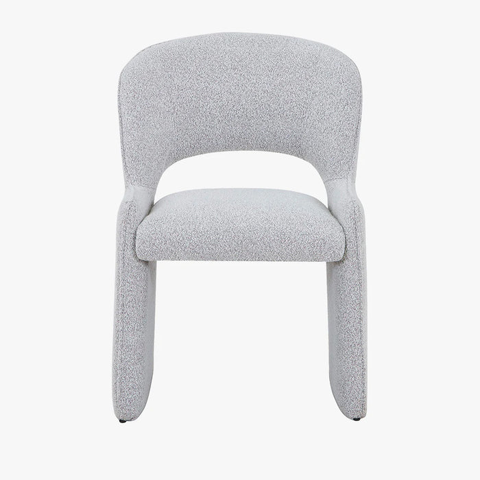 ALESIA Fauteuil tissu bouclette gris