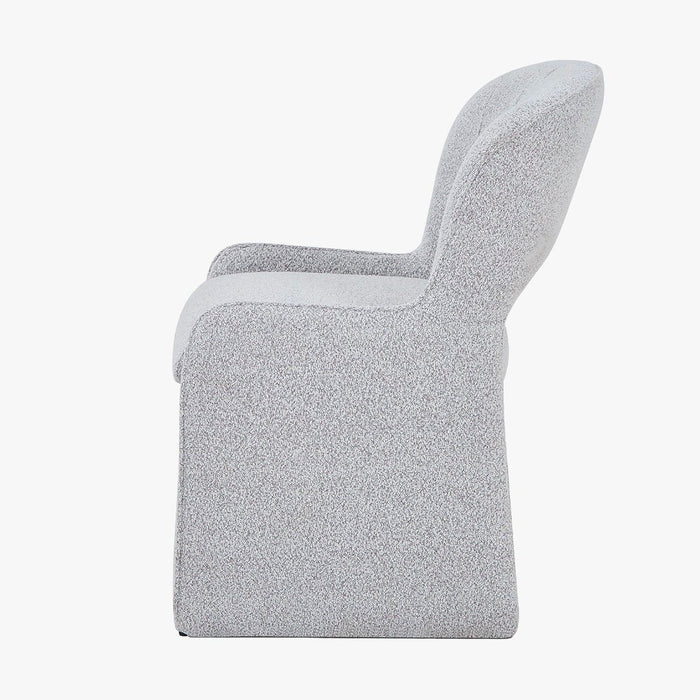 ALESIA Fauteuil tissu bouclette gris