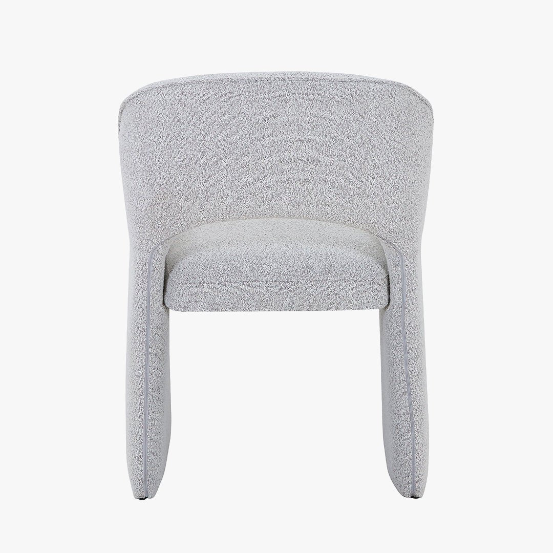 ALESIA Fauteuil tissu bouclette gris - Fauteuils - Mobilier Deco