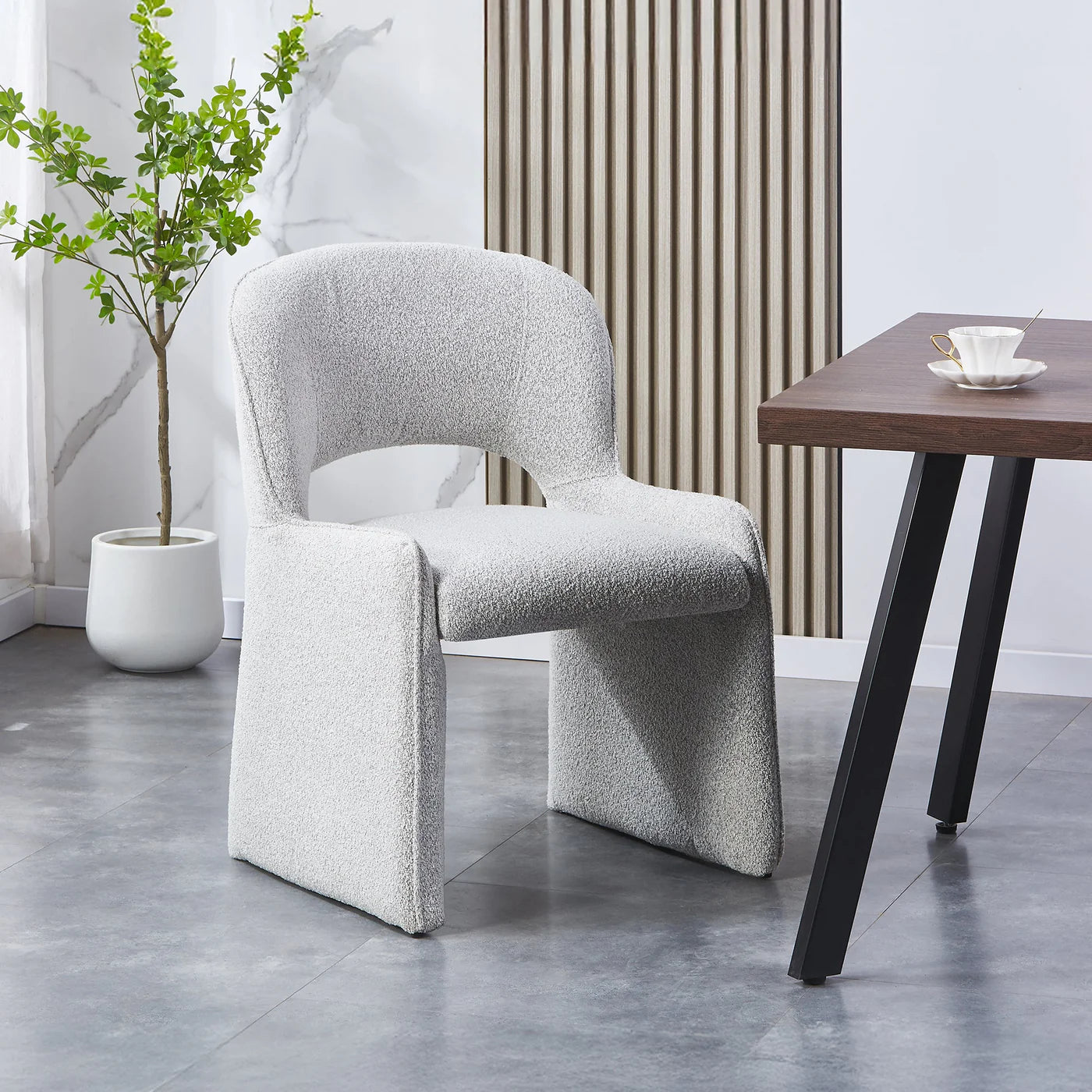 ALESIA - Fauteuils en tissu bouclette 3 coloris
