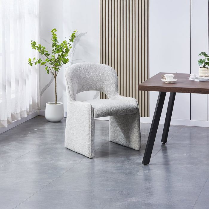 ALESIA Fauteuil tissu bouclette gris
