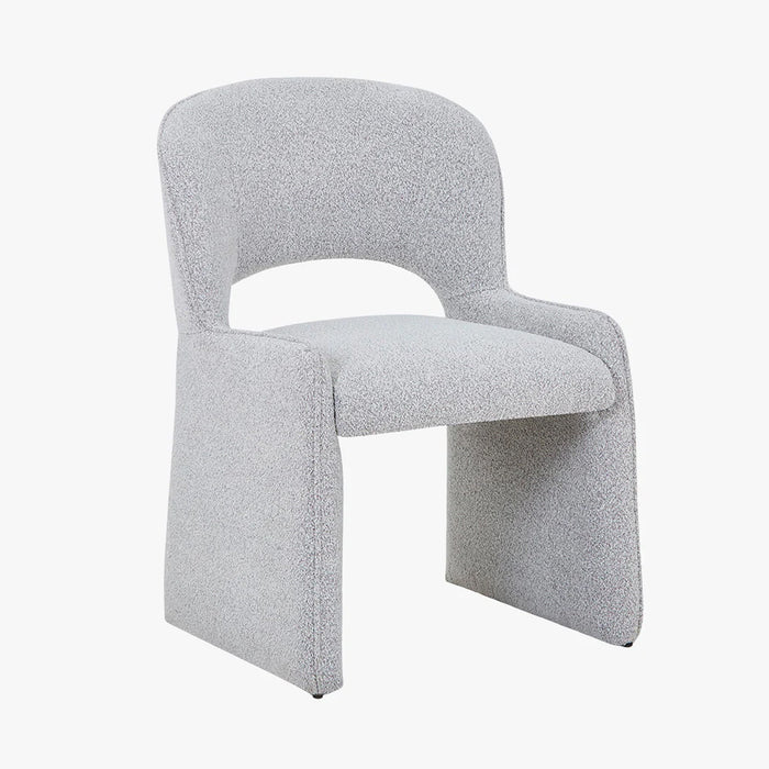 ALESIA Fauteuil tissu bouclette gris
