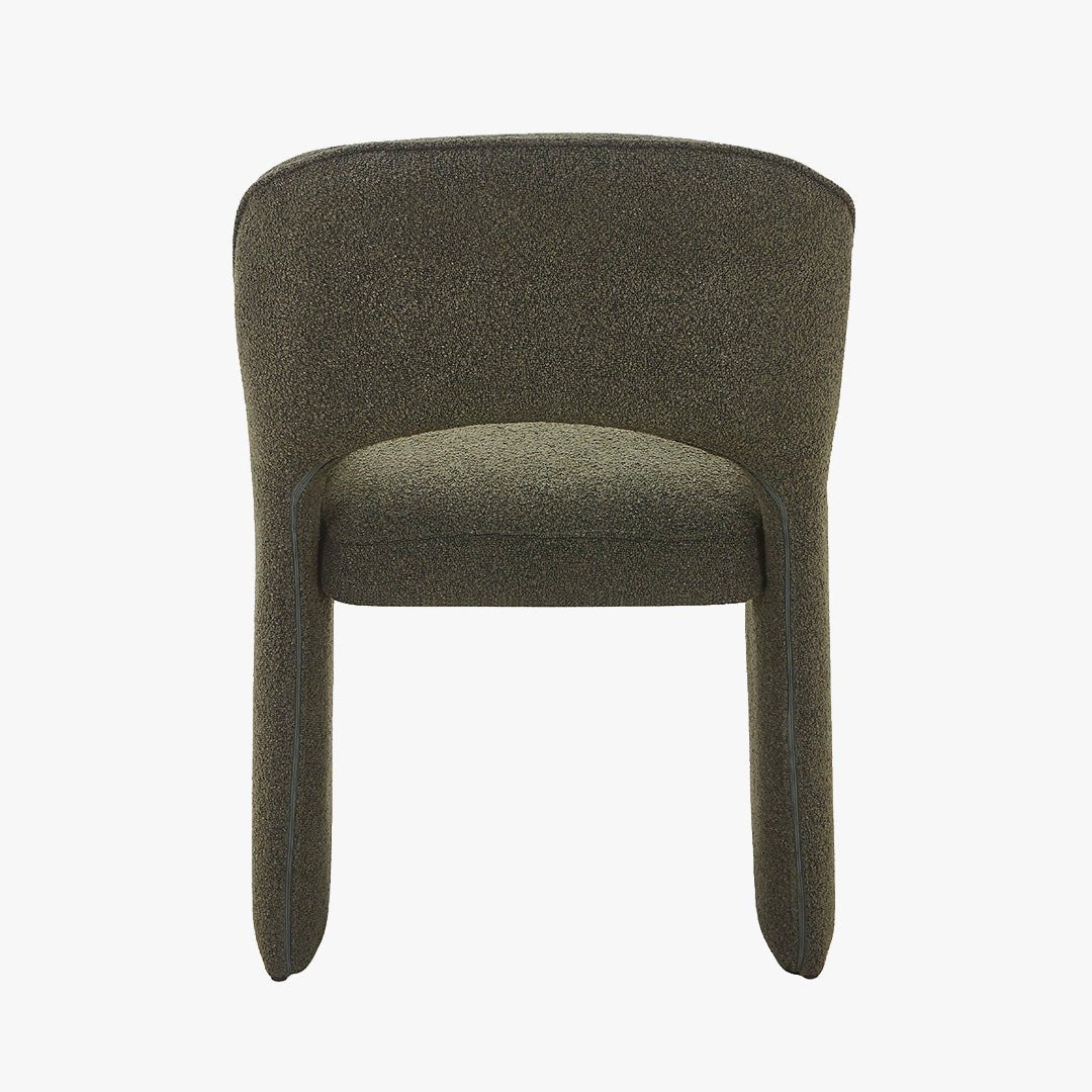 ALESIA Fauteuil tissu bouclette vert foncé - Fauteuils - Mobilier Deco