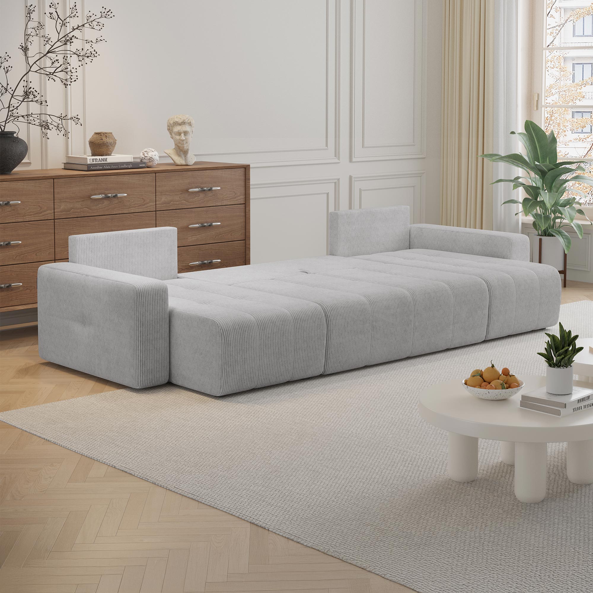 Autre vue du canapé Mobilier-Deco ALICIA gris clair