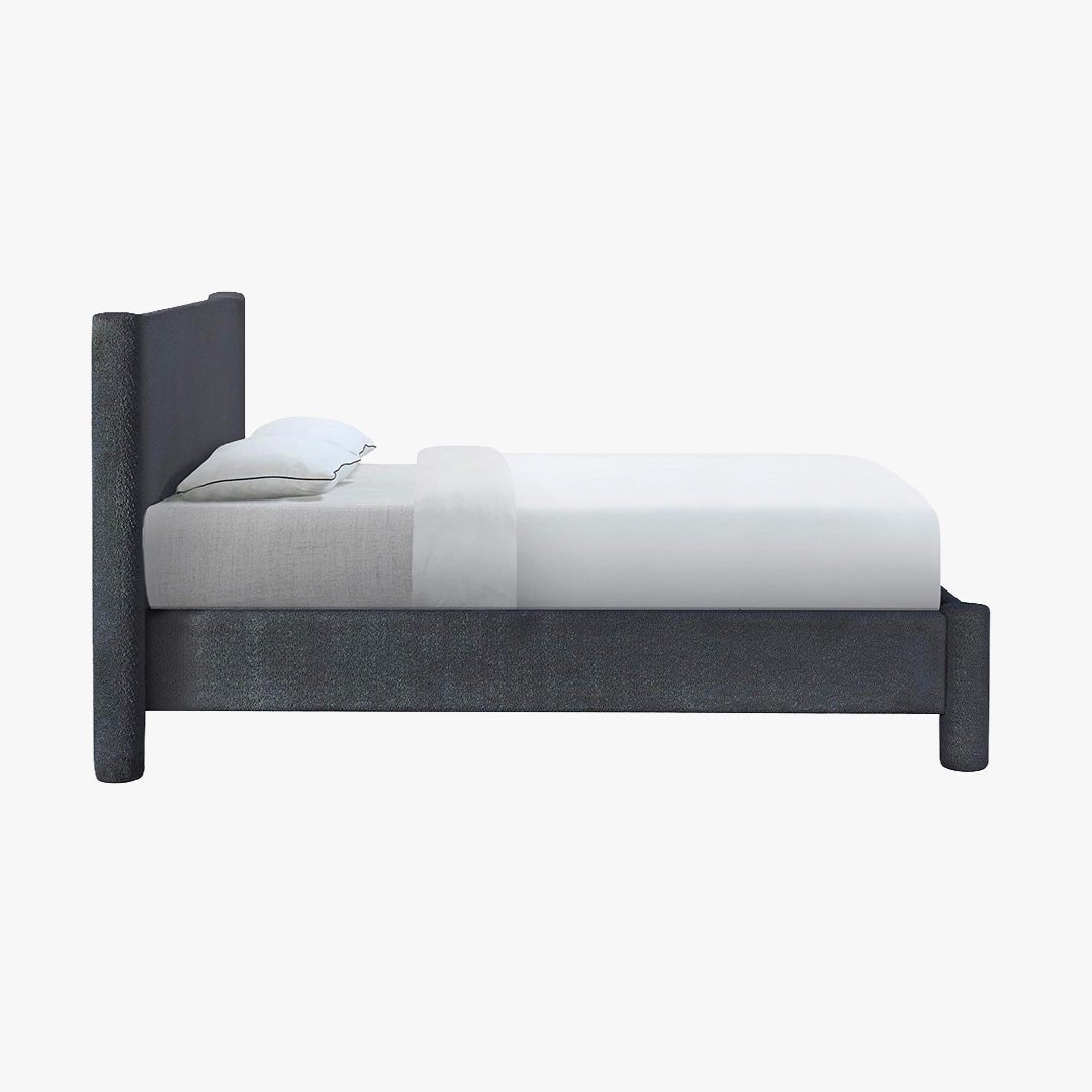 ALINA Lit double effet peau de mouton anthracite 160x200 cm - Lits - Mobilier Deco