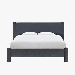 ALINA Lit double effet peau de mouton anthracite 160x200 cm