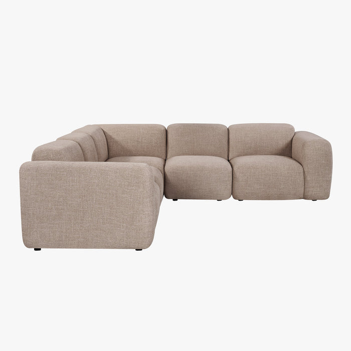 ALMA Canapé d'angle modulable en tissu beige