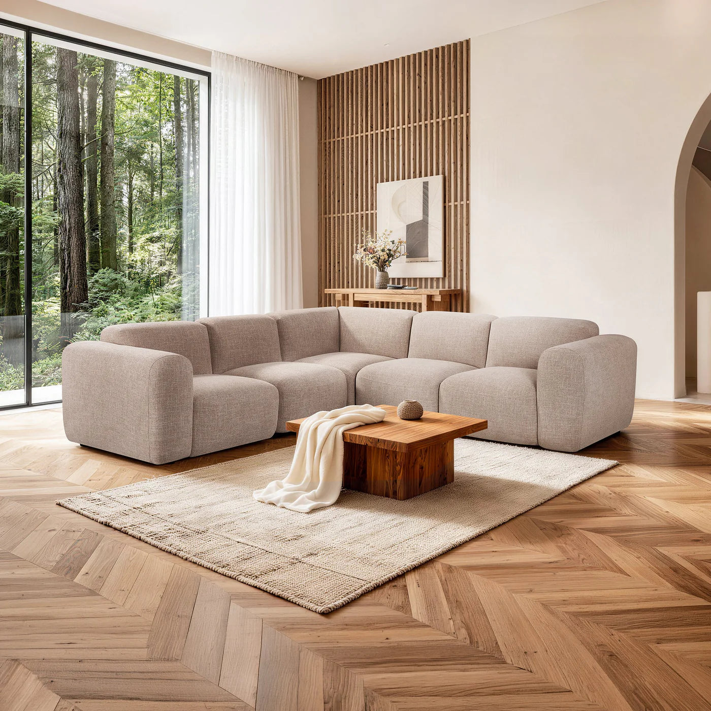 ALMA - Canapé d'angle modulable en tissu