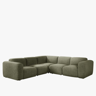 ALMA Canapé d'angle modulable en tissu vert