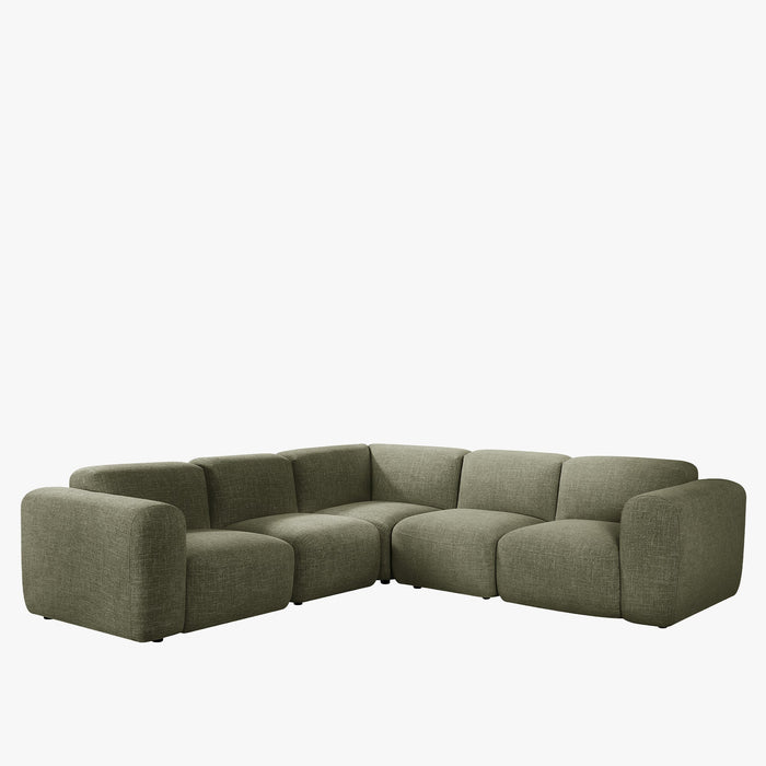 ALMA Canapé d'angle modulable en tissu vert – Canapés d'angle – vue 2