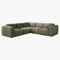 ALMA Canapé d'angle modulable en tissu vert