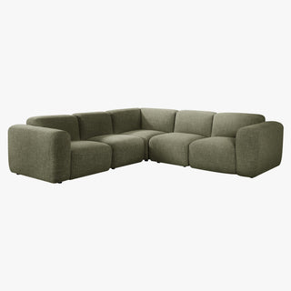 ALMA Canapé d'angle modulable en tissu vert