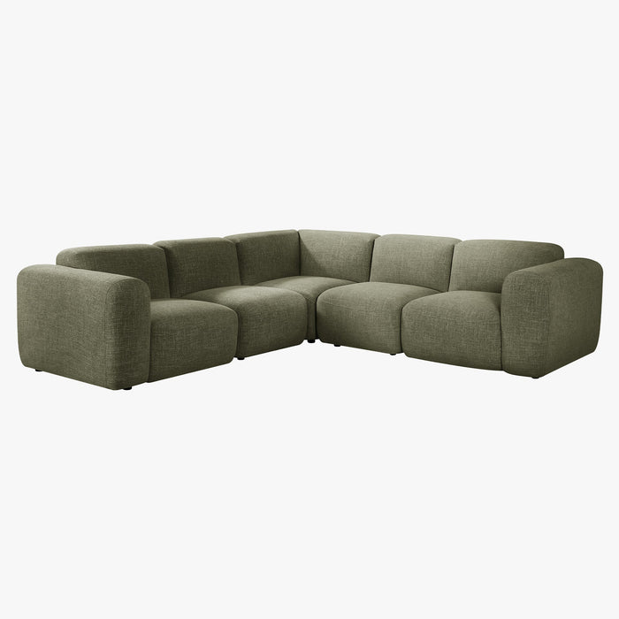 ALMA Canapé d'angle modulable en tissu vert