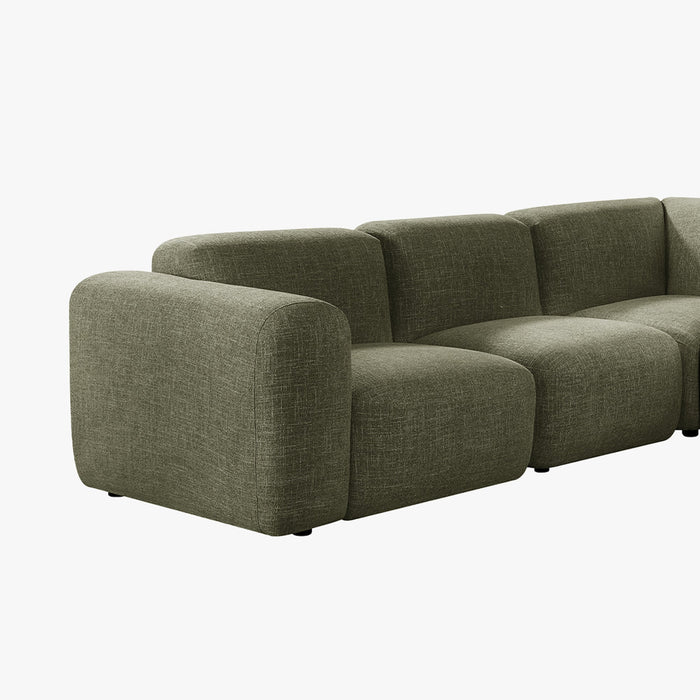 ALMA Canapé d'angle modulable en tissu vert