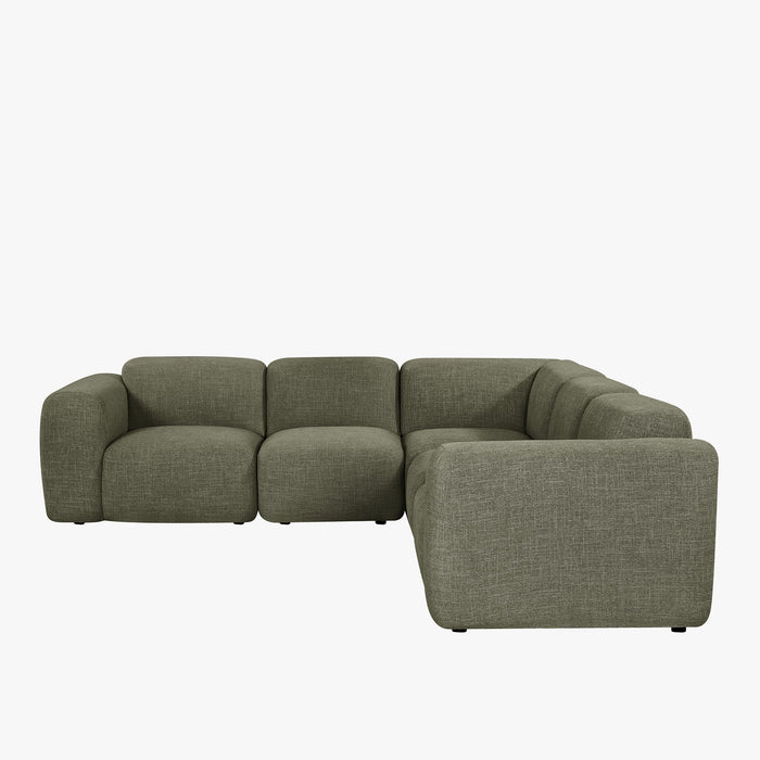 ALMA Canapé d'angle modulable en tissu vert