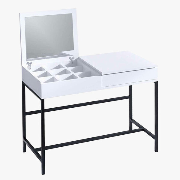 AMARIA Coiffeuse 1 tiroir avec miroir et rangement