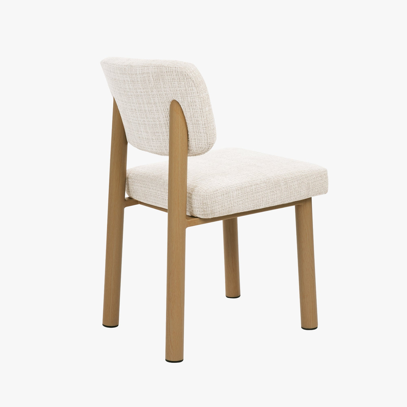 AMELI Lot de 2 chaises en tissu beige pieds en métal beige - Chaise de repas - Mobilier Deco