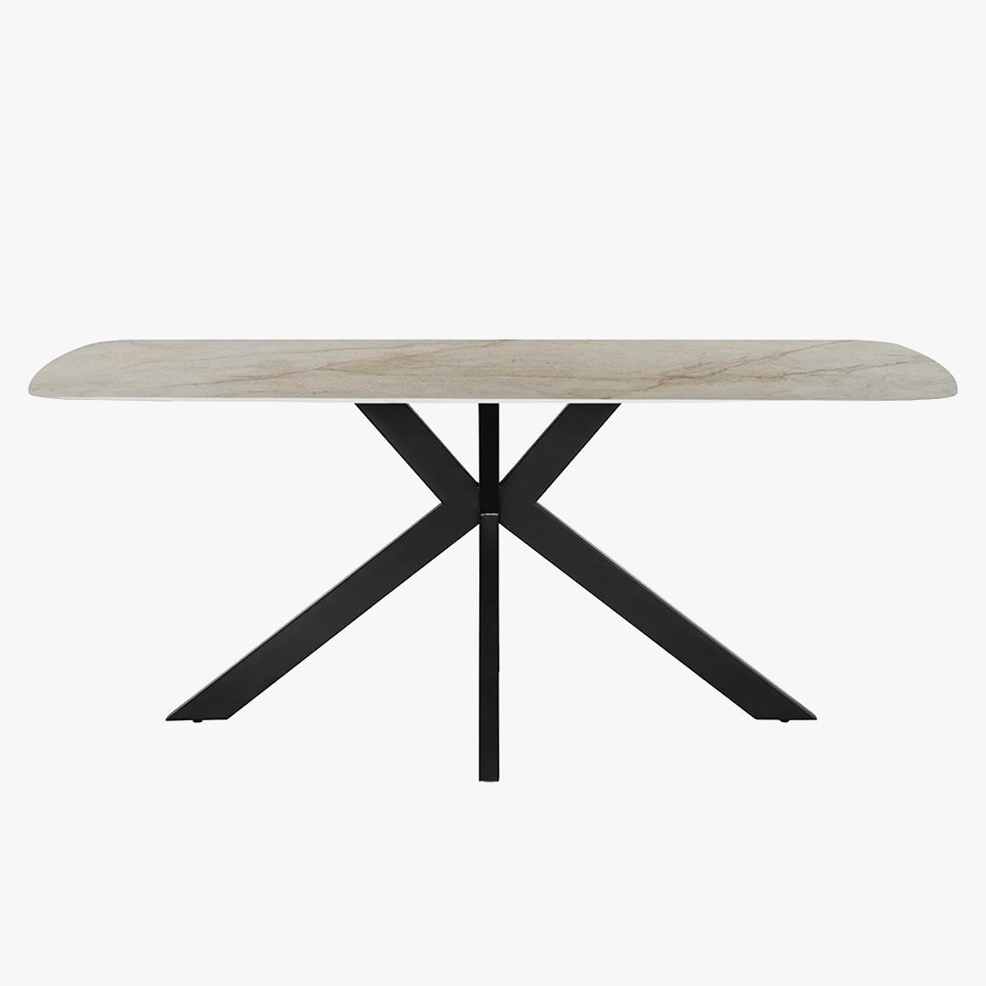 APOLLO XL Table à manger en pierre frittée beige 180 cm - Table à manger - Mobilier Deco