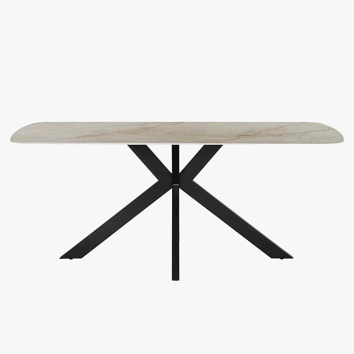 APOLLO XL Table à manger en pierre frittée beige 180 cm