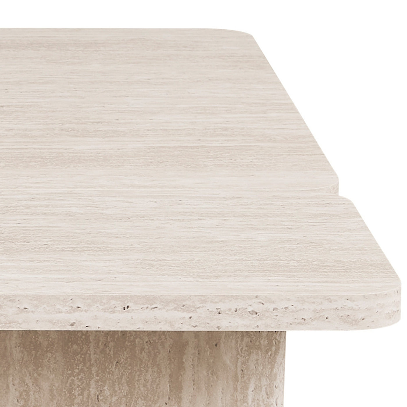 ARALLO Table basse modulable couleur travertin beige 120 cm - Table basse - Mobilier Deco