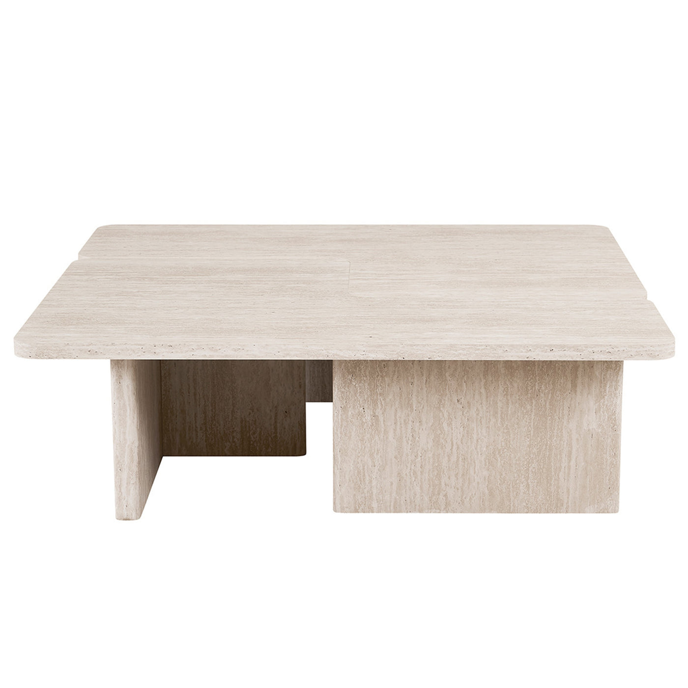 ARALLO Table basse modulable couleur travertin beige 120 cm