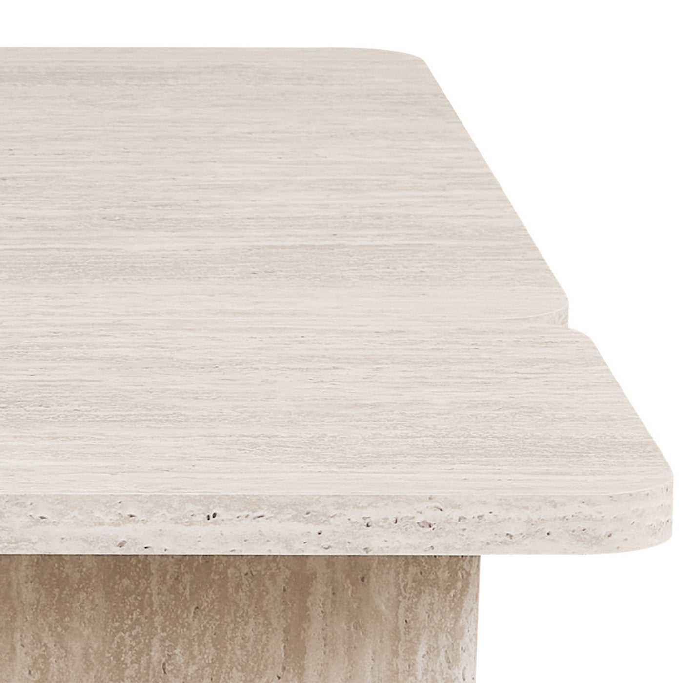 ARALLO Table basse modulable couleur travertin beige 120 cm