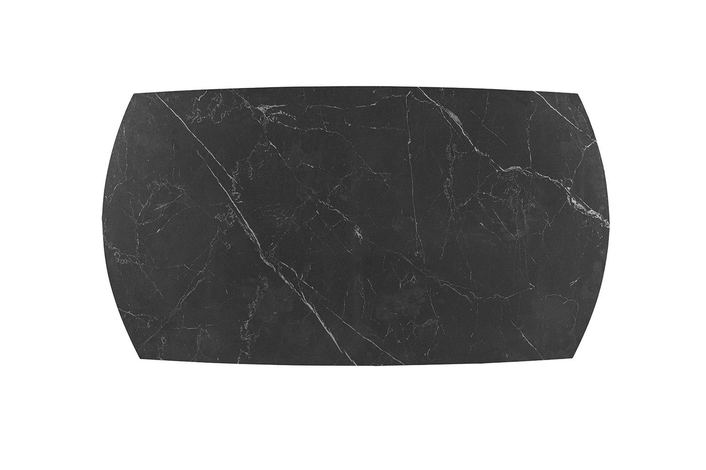 ARES Table à manger extensible en pierre frittée et métal noir - Table à manger - Mobilier Deco