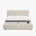 ARIONA Lit double en tissu beige avec coffre 140x190 cm