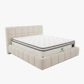 ARIONA Lit double en tissu beige avec coffre 160x200 cm